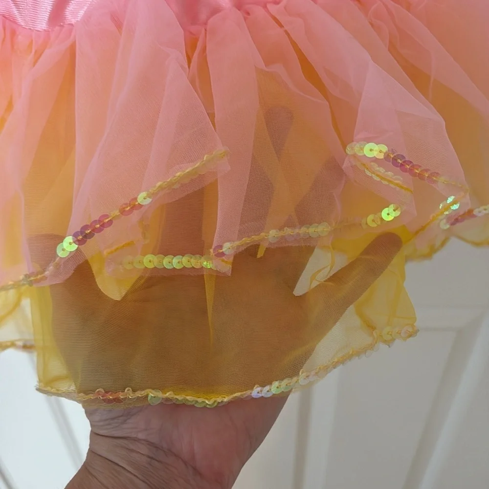Pink and Yellow Floral Child Ballet Princess Costume
